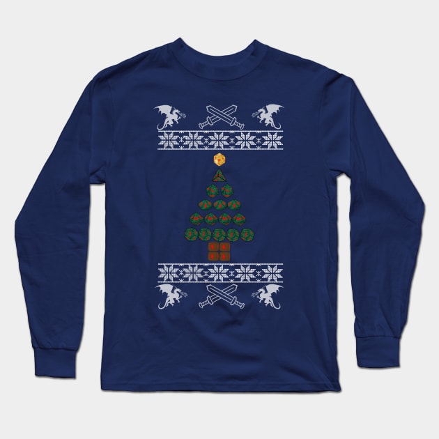 Dnd ugly Christmas sweater Long Sleeve T-Shirt by bowtie_fighter